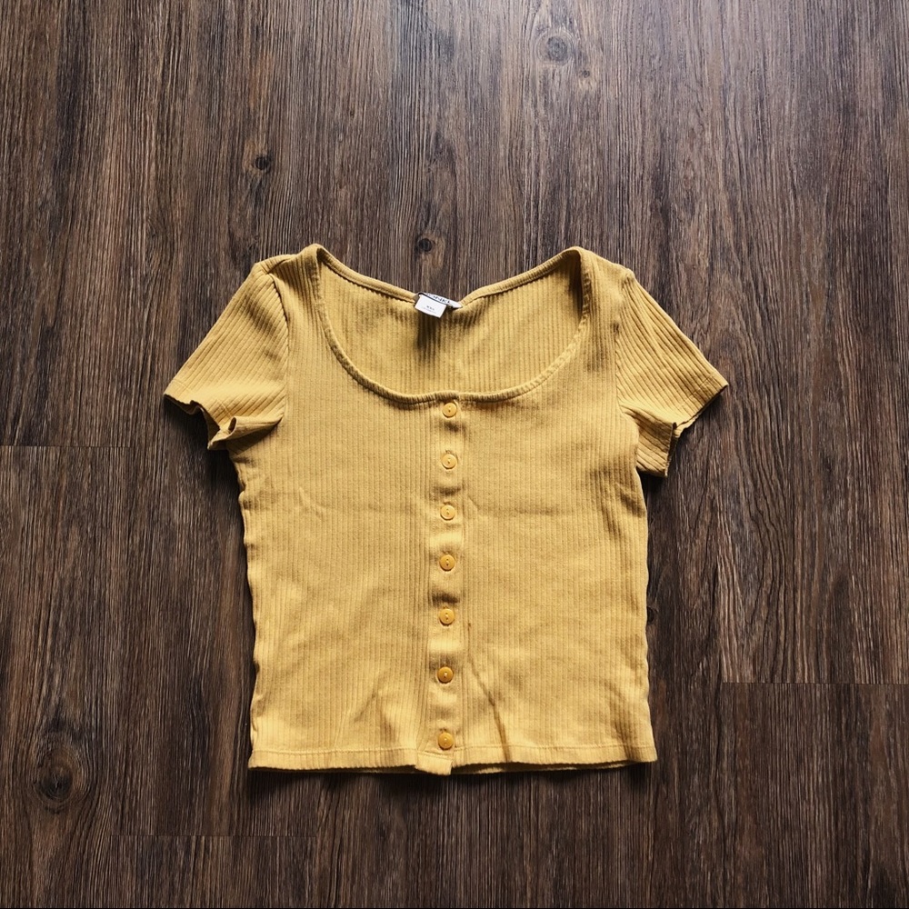 yellow crop top